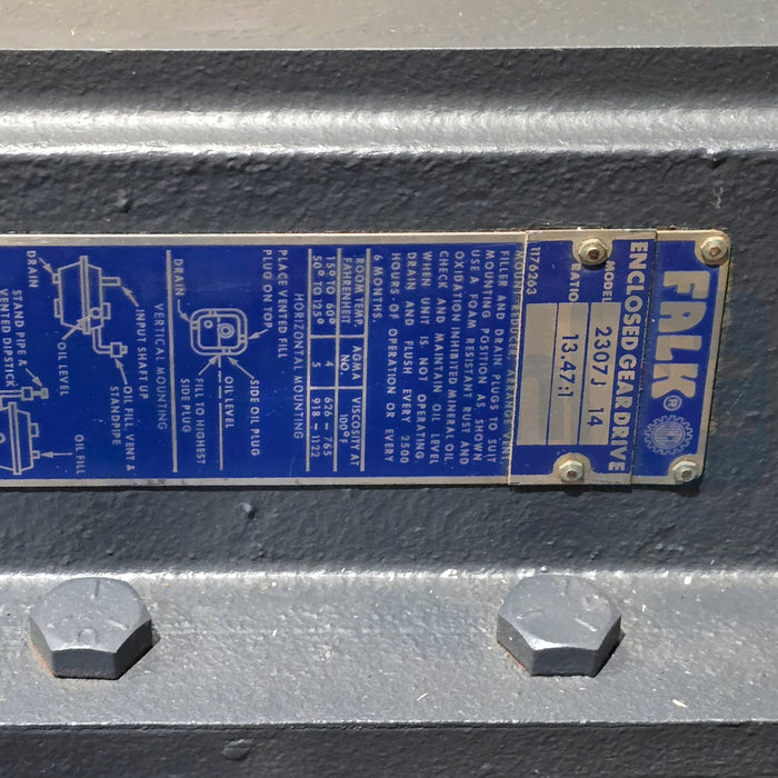 FALK 2307J-14 / 2307J14 QuaDrive Enclosed Gear Drive 13.47:1 Ratio Speed Reducer