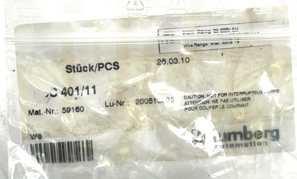2 LUMBERG AUTOMATION RSC 401/11 7/8" 4-Pin Male Power Field Attachable Connector