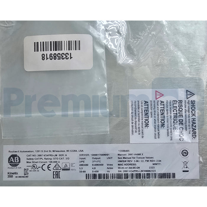 Allen-Bradley 2097-V34PR5-LM /A Kinetix 350 EtherNet/IP Servo Drive 2.0kW NSMP