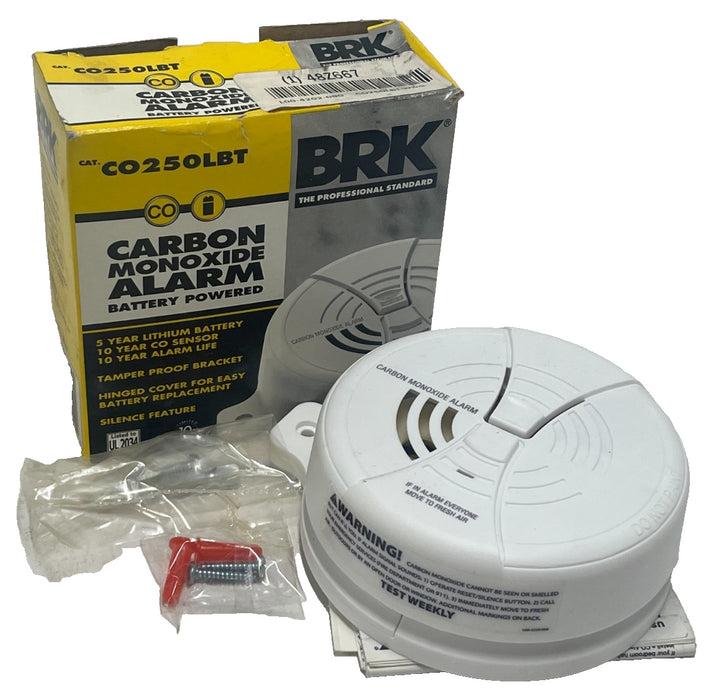 LOT of 3: BRK CO250LBT Carbon Monoxide Alarm 5yr Lithium Battery Tamper-Proof UL