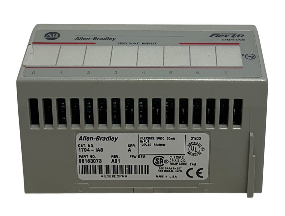 ALLEN BRADLEY 1794-IA8 /A Flex I/O Discrete Input MODULE 120VAC 8-Point DIN USNP