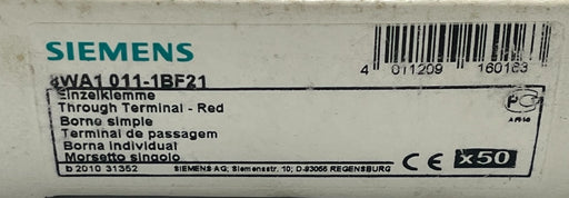 BOX OF 39 NEW Siemens 8WA1 011-1BF21 Red Feed-Through Terminal Block 2.5mm²