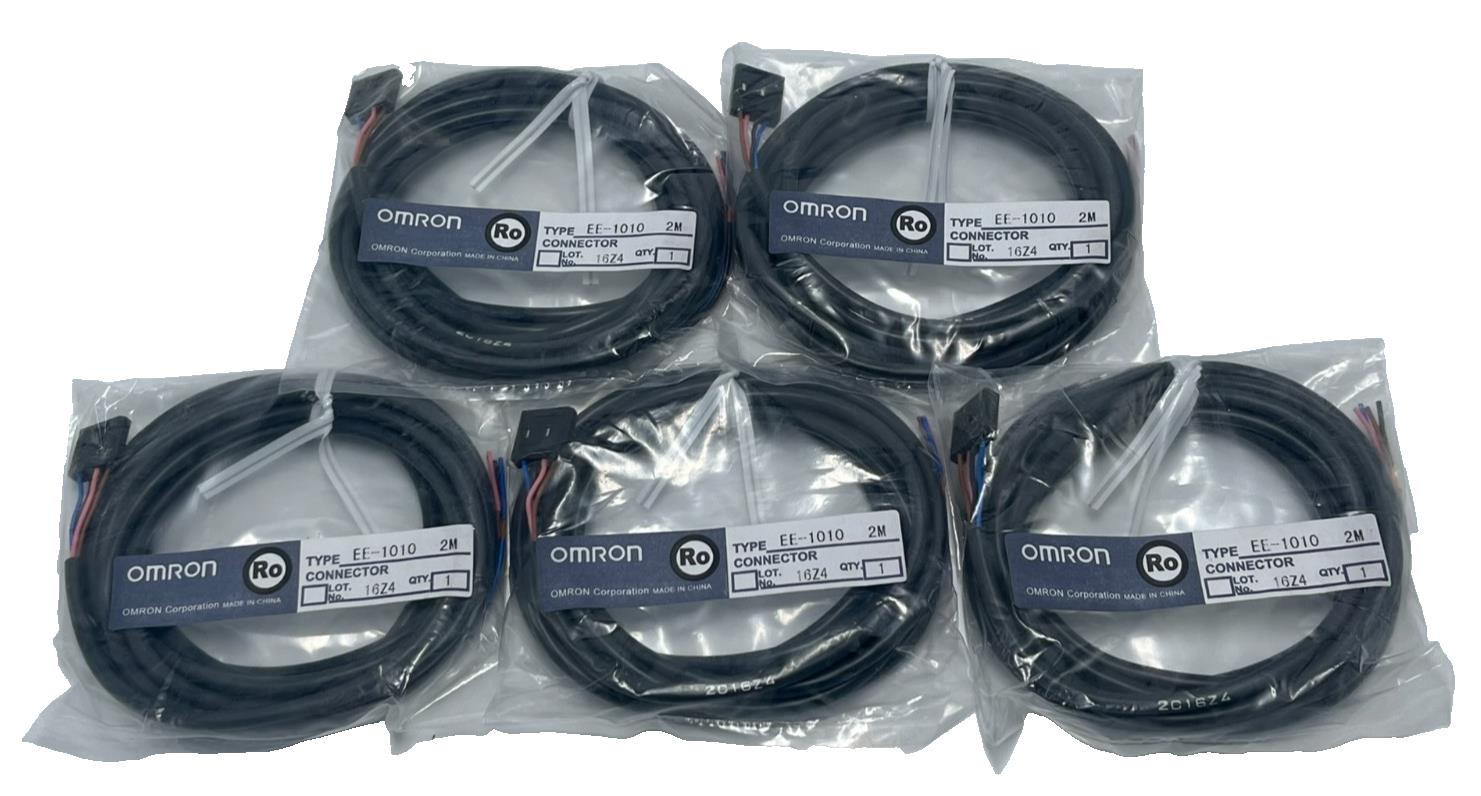 (5) OMRON EE-1010 Sensor Extension Cable 2M Length M8 Connector 4-Pin Straight