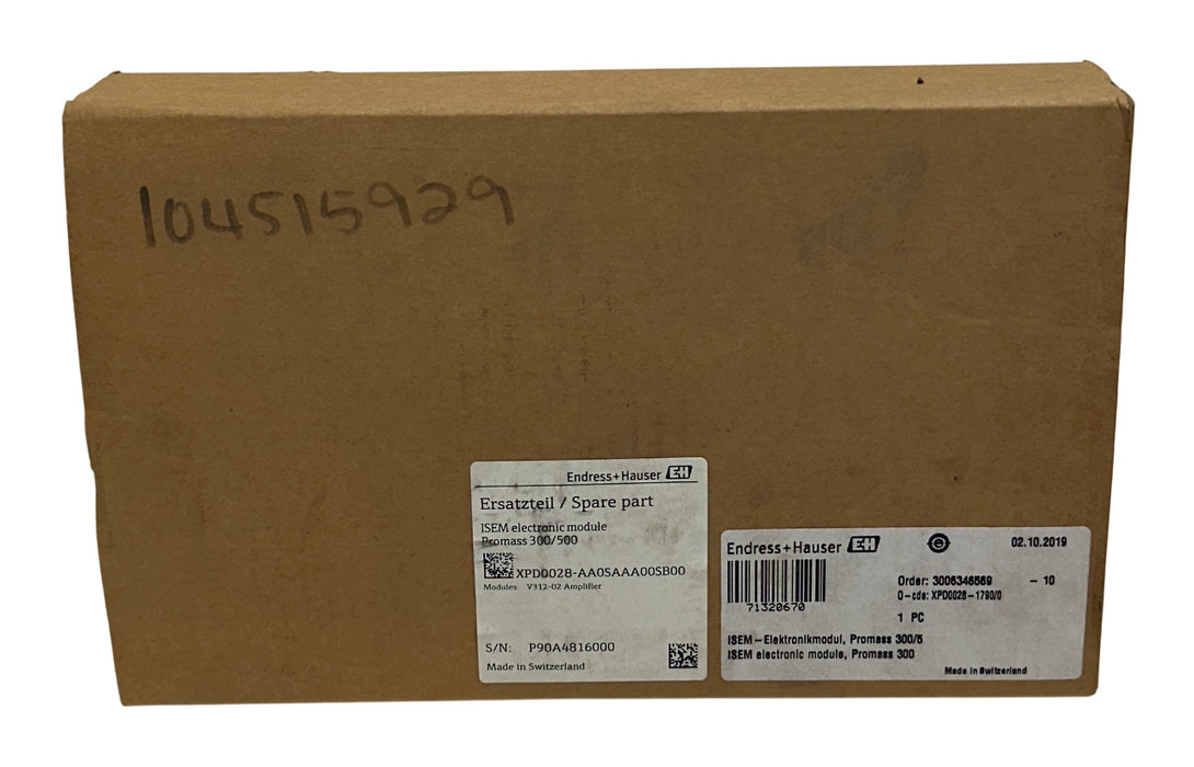 Endress+Hauser XPD0028-AA0SAAA00SB00 ISEM Module Promass 300/500 71320670 NSMP