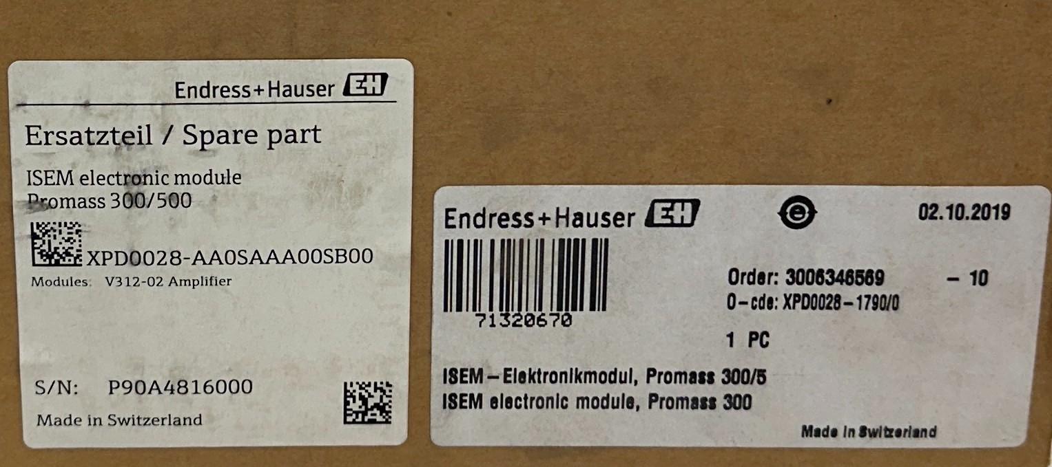 Endress+Hauser XPD0028-AA0SAAA00SB00 ISEM Module Promass 300/500 71320670 NSMP
