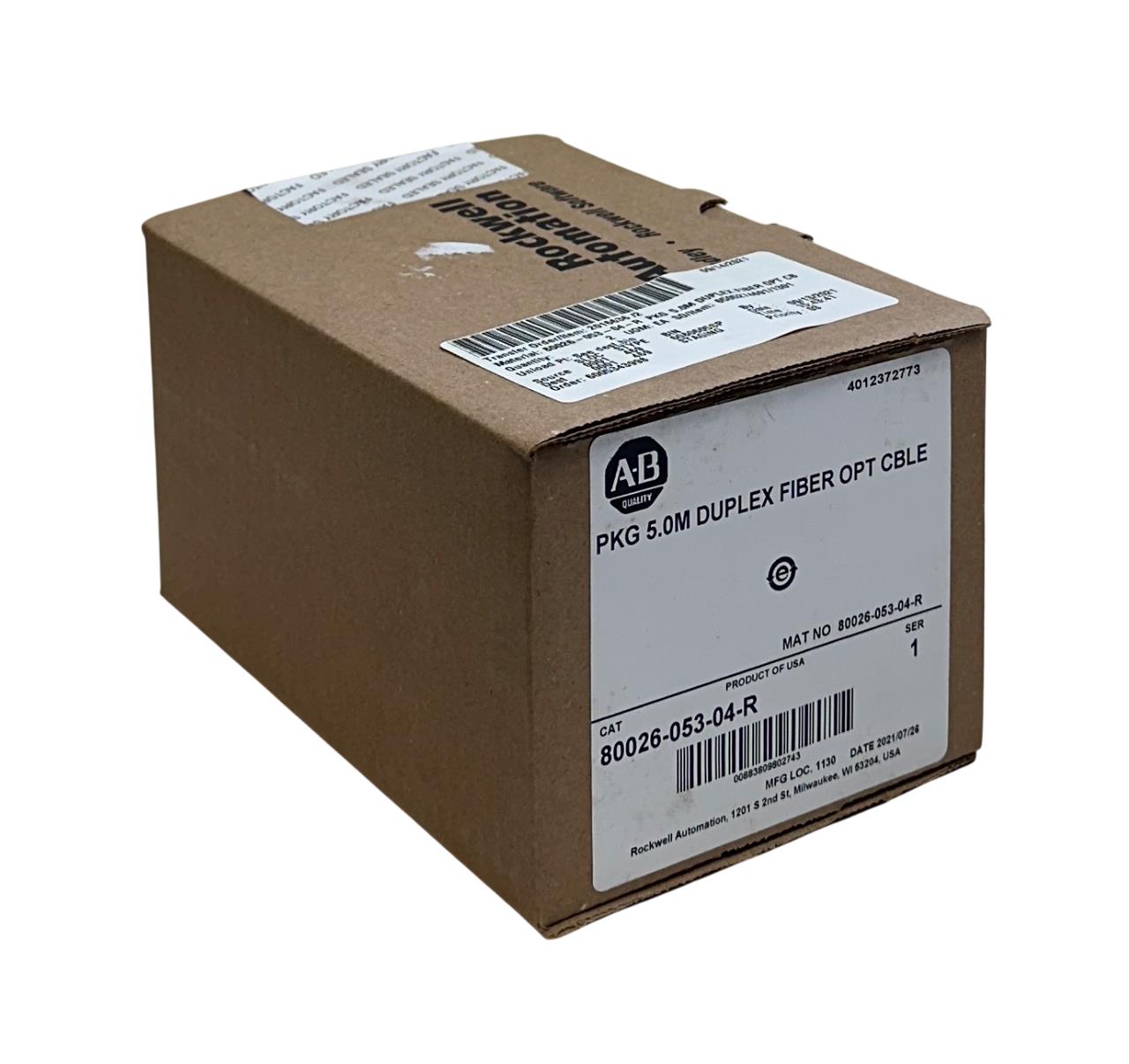 ALLEN BRADLEY 80026-053-04-R /1 PKG 5.0M Duplex Fiber Optic Cable OEM NSFS
