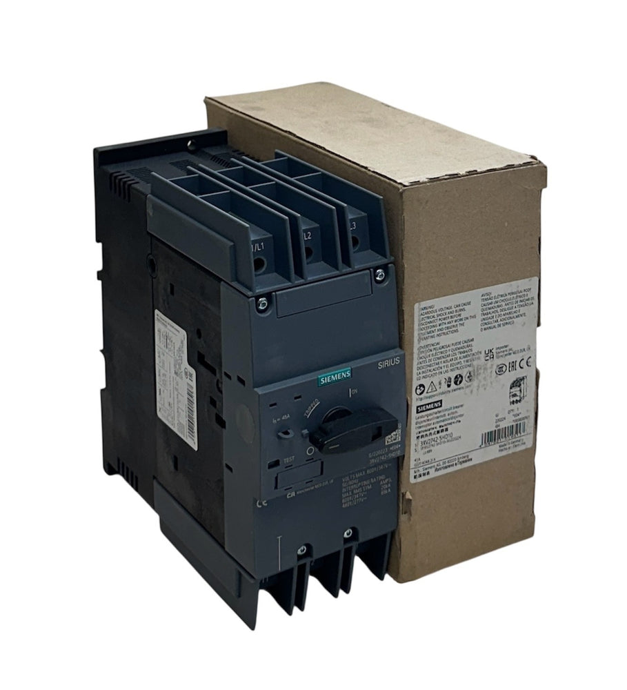SIEMENS 3RV2742-5HD10 Sirius Circuit Breaker S3 Size 45 Amp Screw Terminal NSMP