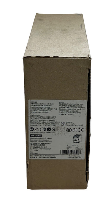 SIEMENS 3RV2742-5HD10 Sirius Circuit Breaker S3 Size 45 Amp Screw Terminal NSMP