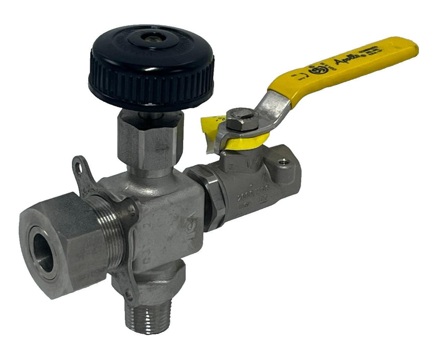 APOLLO 76-801-01A 1/4" Standard Port Ball Valve Stainless Steel FNPT x MNPT USA