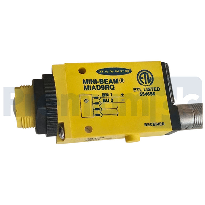 Banner MIAD9RQ | 40146 Mini-Beam Photoelectric Sensor Receiver NAMUR M12 QD NSMP