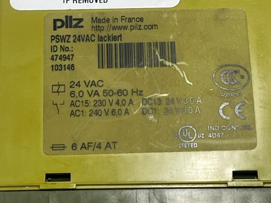 PILZ PSWZ 24VAC Safety Relay Pswz X1P 24VAC 2n/o 751104 Dual Channel E-Stop
