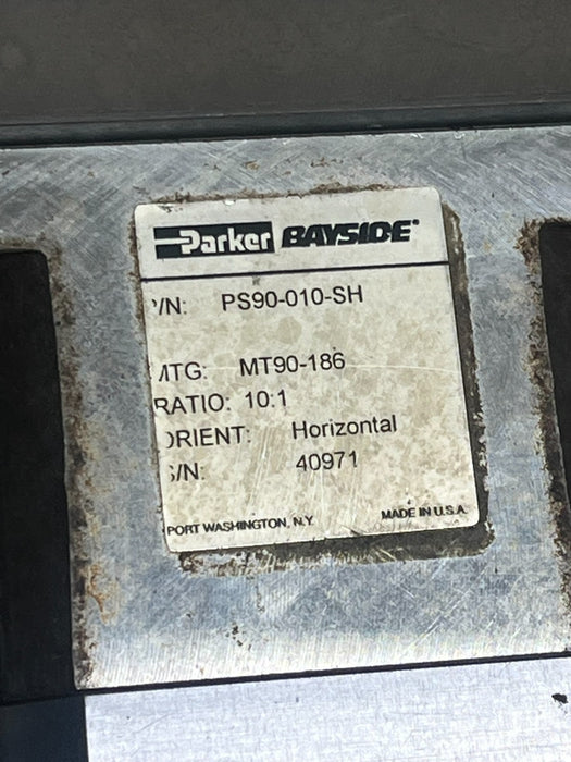 PARKER J0702FE-KMSN Servo Motor w/ PS90-010-SH Gearhead 10:1 Ratio 115V AC