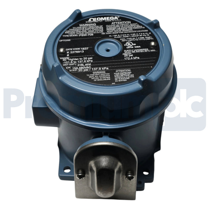 Omega PSW-708 Pressure Switch  Dual Set Point 15A SPDT 30inHg VAC to 20psi NSMP