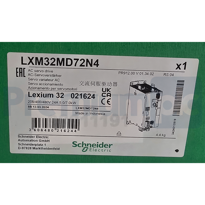 Schneider Electric LXM32MD72N4 Lexium 32 Servo Drive 72A 3-PH 208-480V 7kW NSMP