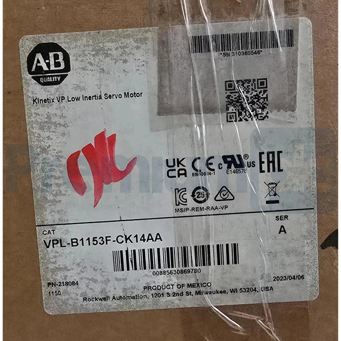 Allen Bradley VPLB1153FCK14AA /A Kinetix VPL Servo Motor 480VAC w/Brake NSMP