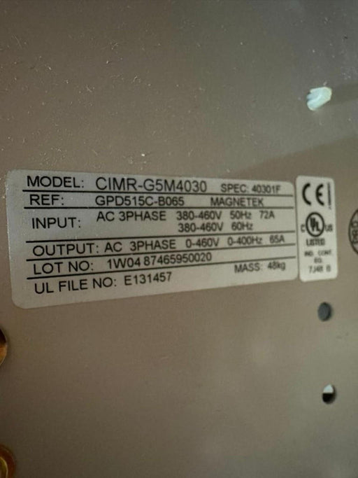 Yaskawa MagneTek CIMR-G5M4030 | GPD515C-B065 GPD 515/G5 AC Drive 460V 50HP NSMP