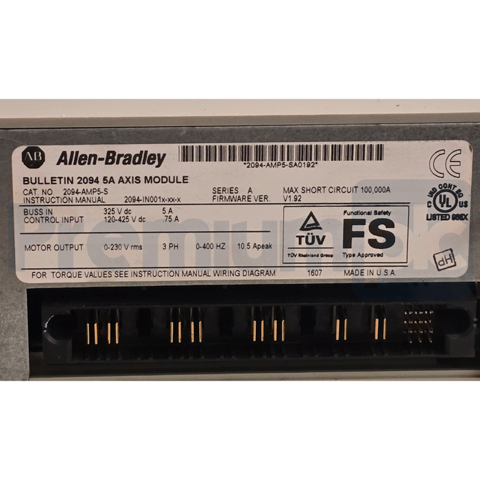 Allen-Bradley 2094-AMP5-S /A Kinetix 6000 Axis Module 200/230V 5A F/W V1.92 REP