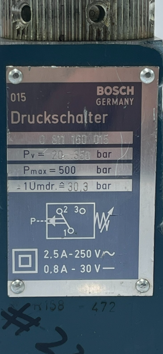 BOSCH REXROTH 0-811-160-015 Pressure Switch 150-3000 PSI Hydraulic Druckschalter
