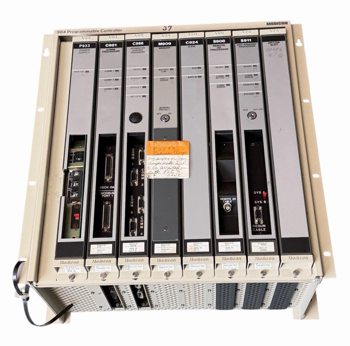MODICON P5-984B-132 Programmable Controller 984 Series 7-Slot Rack Chassis