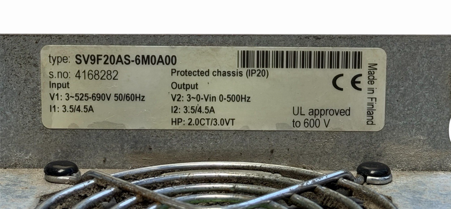 CUTLER-HAMMER SV9F20AS-6M0A00 SV9000 Drive 2HP 230V 3-Phase VFD