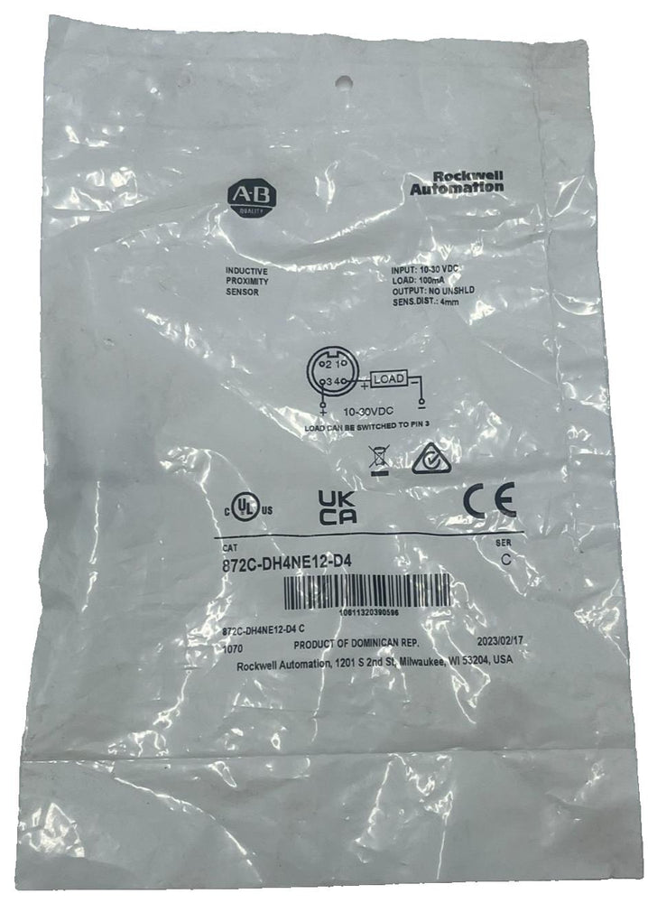 ALLEN-BRADLEY 872C-DH4NE12-D4 /C Inductive Proximity Sensor 12mm Diameter NSFS