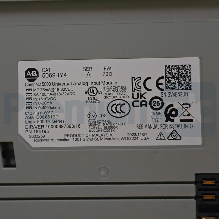 Allen-Bradley 5069-IY4 /A CompactLogix 5000 I/O Analog Input Module 4CH NSMP