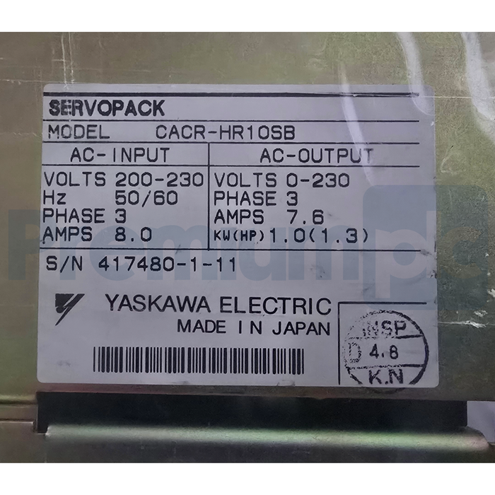 YASKAWA CACR-HR10SB ServoPack AC Servo Drive for CNC 1kW/1.3HP 3PH 200-230V NSNP