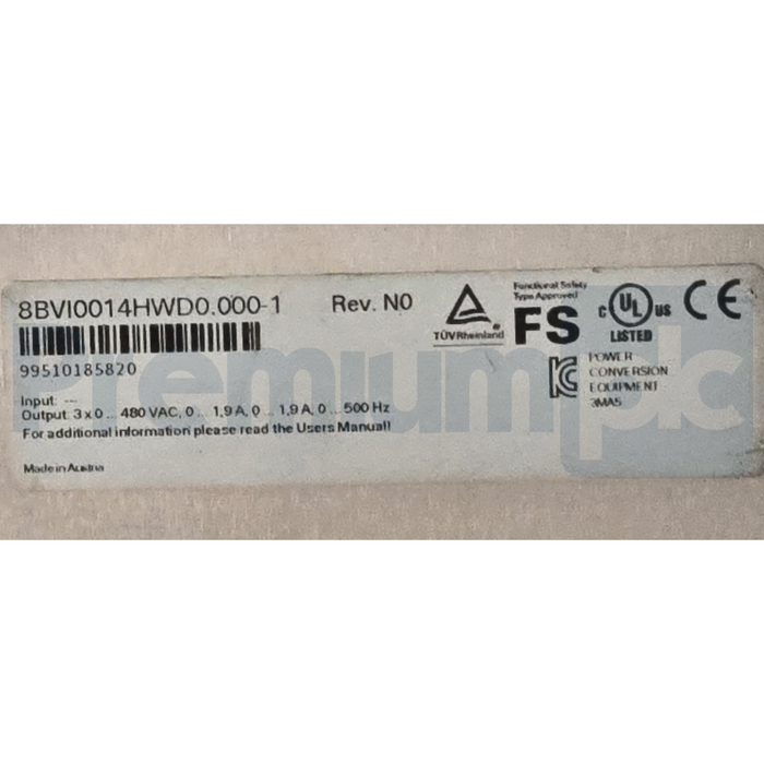 B&R 8BVI0014HWD0.000-1 ACOPOSmulti 2-Axis Inverter Module Servo Drive 1.9A XLNT