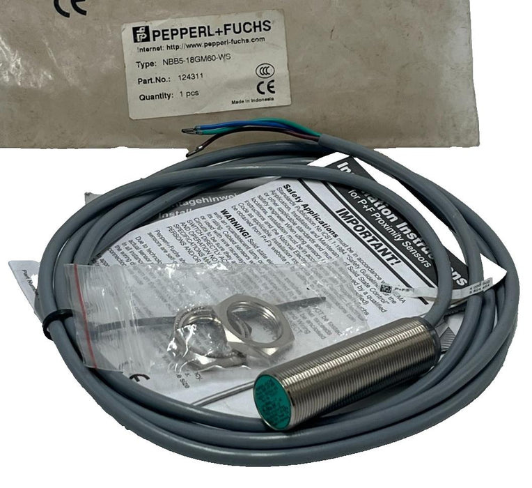 PEPPERL+FUCHS NBB5-18GM60-WS Inductive Proximity Sensor 5mm NPN N.C. 2-Wire M18