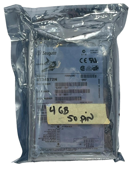 Seagate Barracuda ST34572N HARD DRIVE 4.5GB 7200RPM Ultra SCSI 50-Pin 9J6001-034