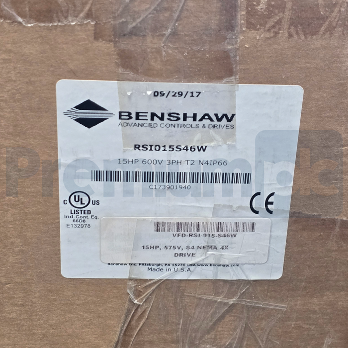 BENSHAW RSI-015-S4-6W | RSi015S46W RSi S4 Sensorless Vector VFD 15HP 600V NSMP