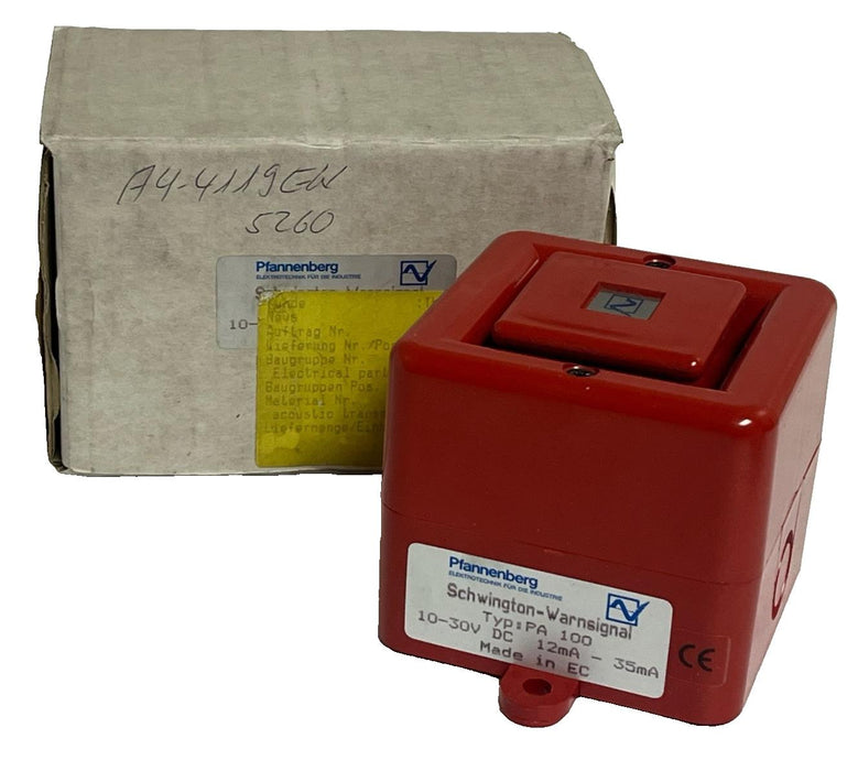 Pfannenberg PA-100 Schwington Electronic Sounder 10-30V DC - Gray/Red 100dB(A)