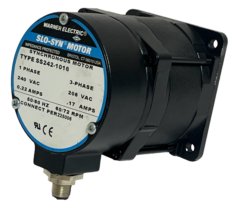 Warner Electric SLO-SYN SS242-1016 Synchronous Motor 240V 72RPM 240oz-in NSMP