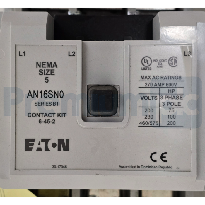 Eaton AN16SN0CB Freedom Series NEMA Size 5 Starter 270A 3P 440/480V Coil AN16SN0