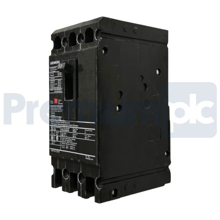 Siemens ITE HED43B050 Sentron ED Frame Circuit Breaker 50A 3-Pole 480V 42kA NSNP