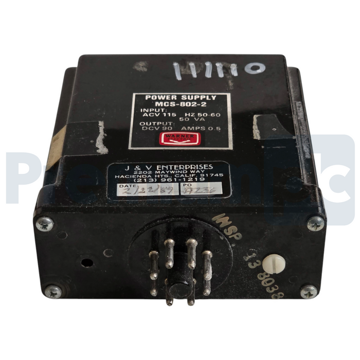 Warner Electric MCS-802-2 | 6002-448-001 Brake Power Supply In-120VAC Out-90VDC