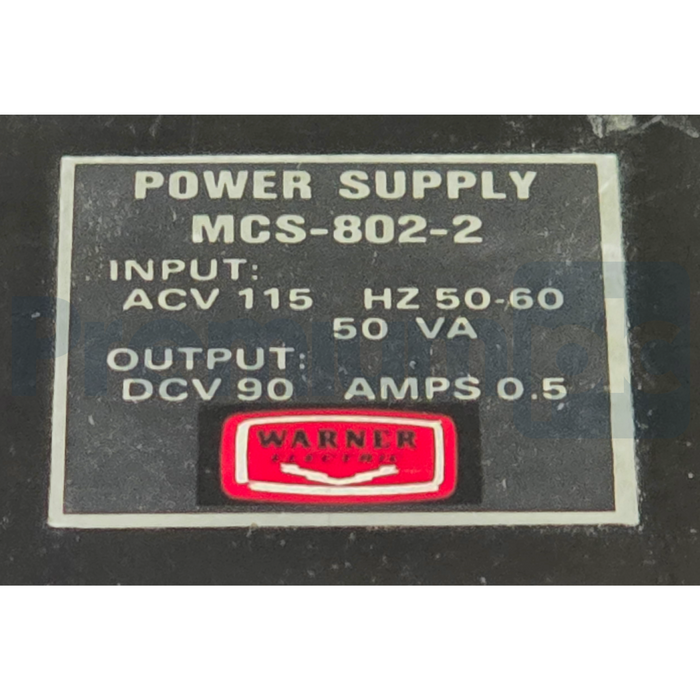 Warner Electric MCS-802-2 | 6002-448-001 Brake Power Supply In-120VAC Out-90VDC