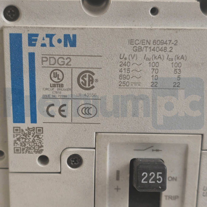 Eaton PDG23M0225TFFL PDG2 Power Defense 225A 3 Pole 600V Circuit Breaker USPI