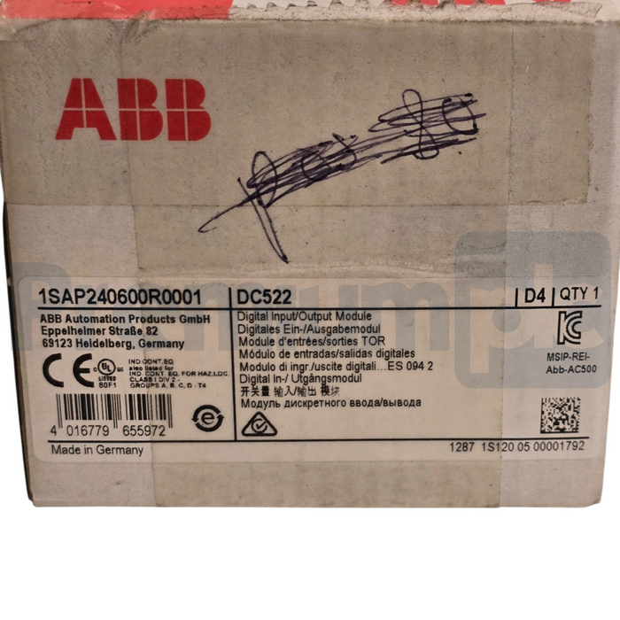 ABB 1SAP240600R0001 | DC522 S500 Digital Input/Output Module 16 DI/DO 24VDC NSMP