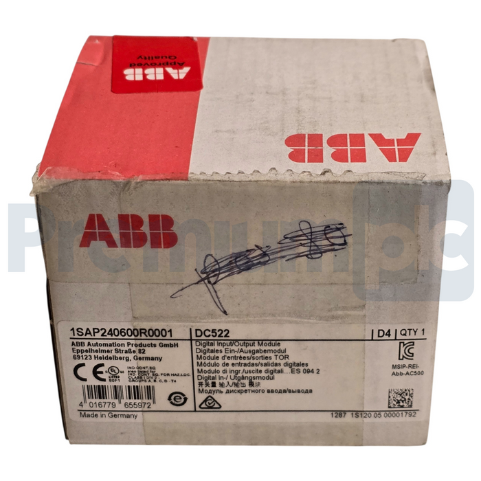 ABB 1SAP240600R0001 | DC522 S500 Digital Input/Output Module 16 DI/DO 24VDC NSMP