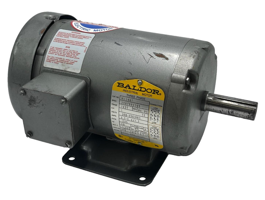 Baldor Reliance M3546T General Purpose Motor 1HP, 1725RPM, 3PH, 60Hz, 56T Frame