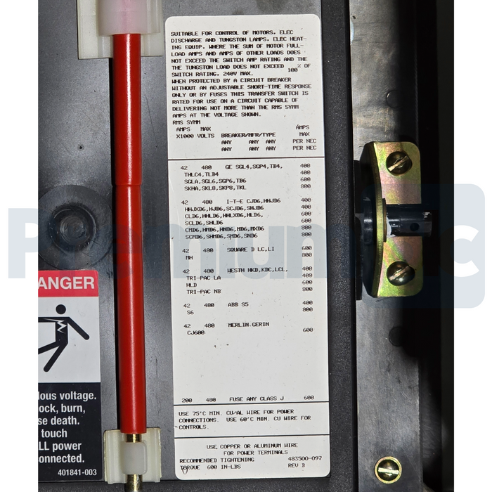 ASCO Series 300 Automatic Transfer Switch (ATS) 400A 480V E00300030400N10C NEW