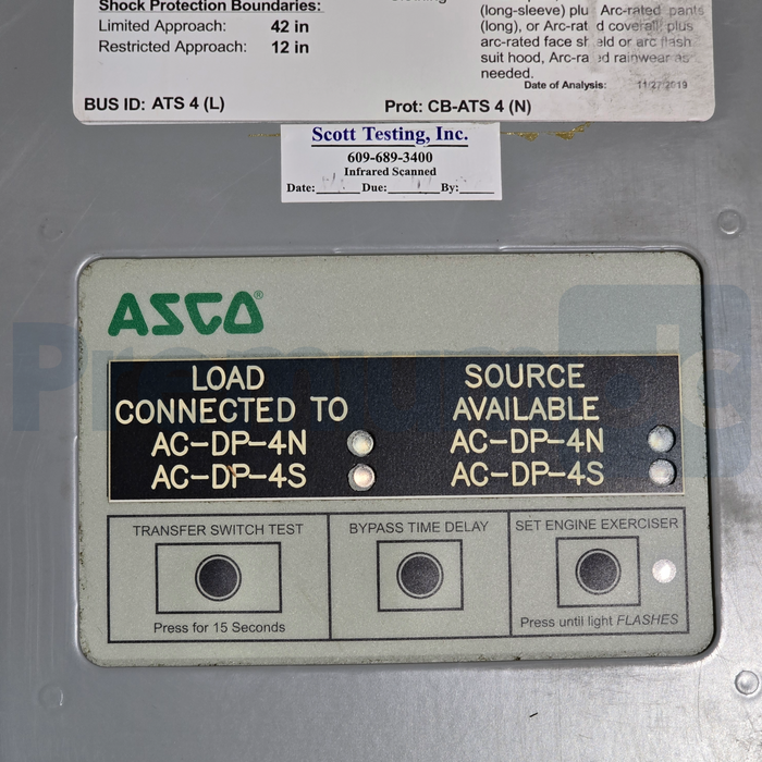 ASCO Series 300 Automatic Transfer Switch (ATS) 400A 480V E00300030400N10C NEW