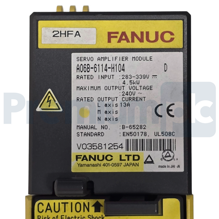 FANUC A06B-6114-H104 Alpha i Single Axis Servo Amplifier 4.5kW SVM1-40i REP.