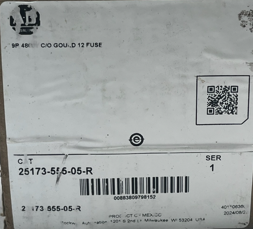 Allen Bradley 25173-555-05-R Fuse 4800V 9R Ser 1 C/O Gould 12 4.8kV A480R9R-1