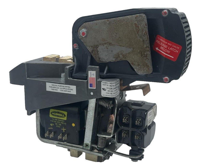 Hubbell HC14-193-100-582 DC Contactor | 1000A 600VDC | 125VDC Coil | Type 700