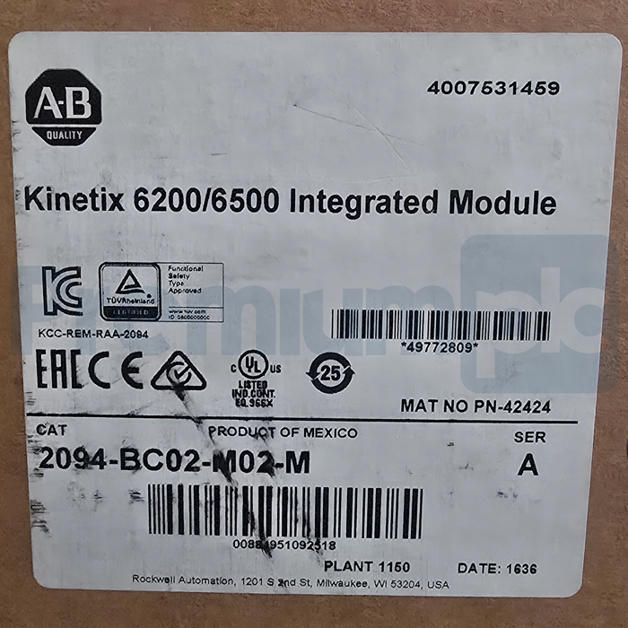 Allen-Bradley 2094-BC02-M02-M /A Kinetix 6200/6500 Axis Power Module 15kW NSMP
