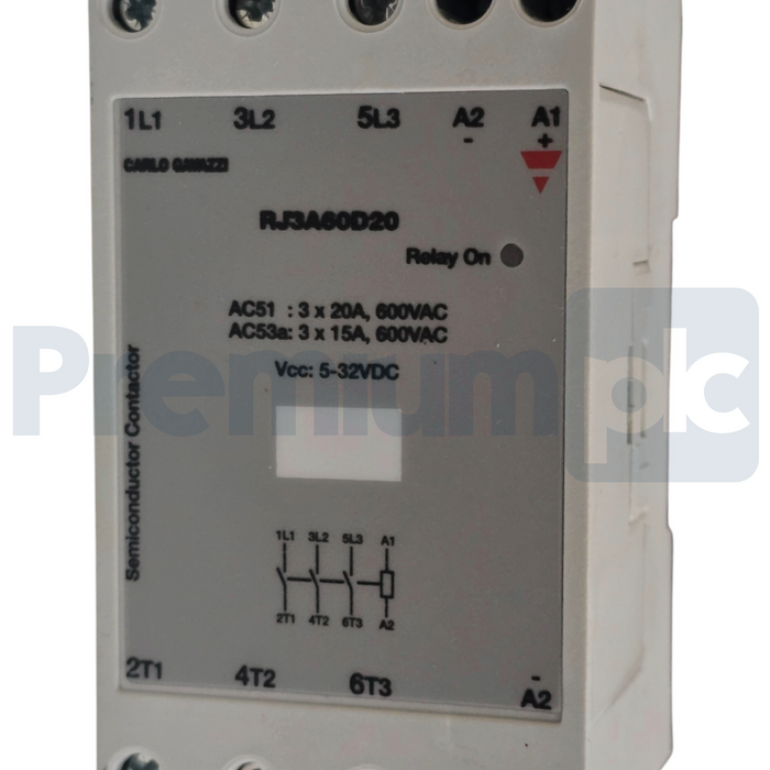 Carlo Gavazzi RJ3A60D20 | RJ3A Solid State Relay 3-Phase 20A 600VAC 5-32VDC NSMP