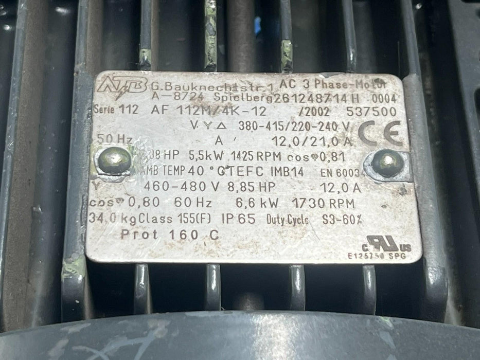 ATB AF-112M/4K Electric Motor | 3-Phase 4-Pole | 5.5kW (7.5HP) 1425 RPM IEC