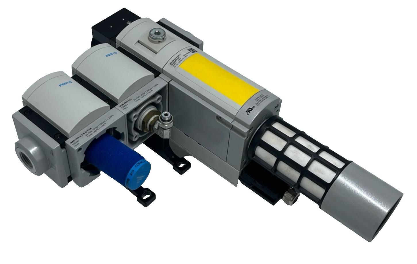 Festo MS6 Pneumatic Assembly: MS6-SV-1/2 Safety Valve + MS6-LFM Filter + MS6-FRM